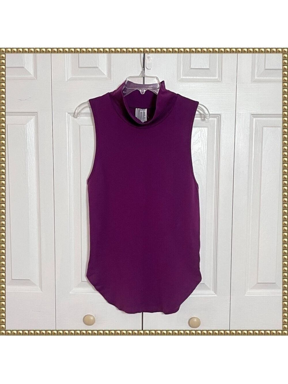 Free People Mock Neck Tunic Sleeveless Plum Purple Medium